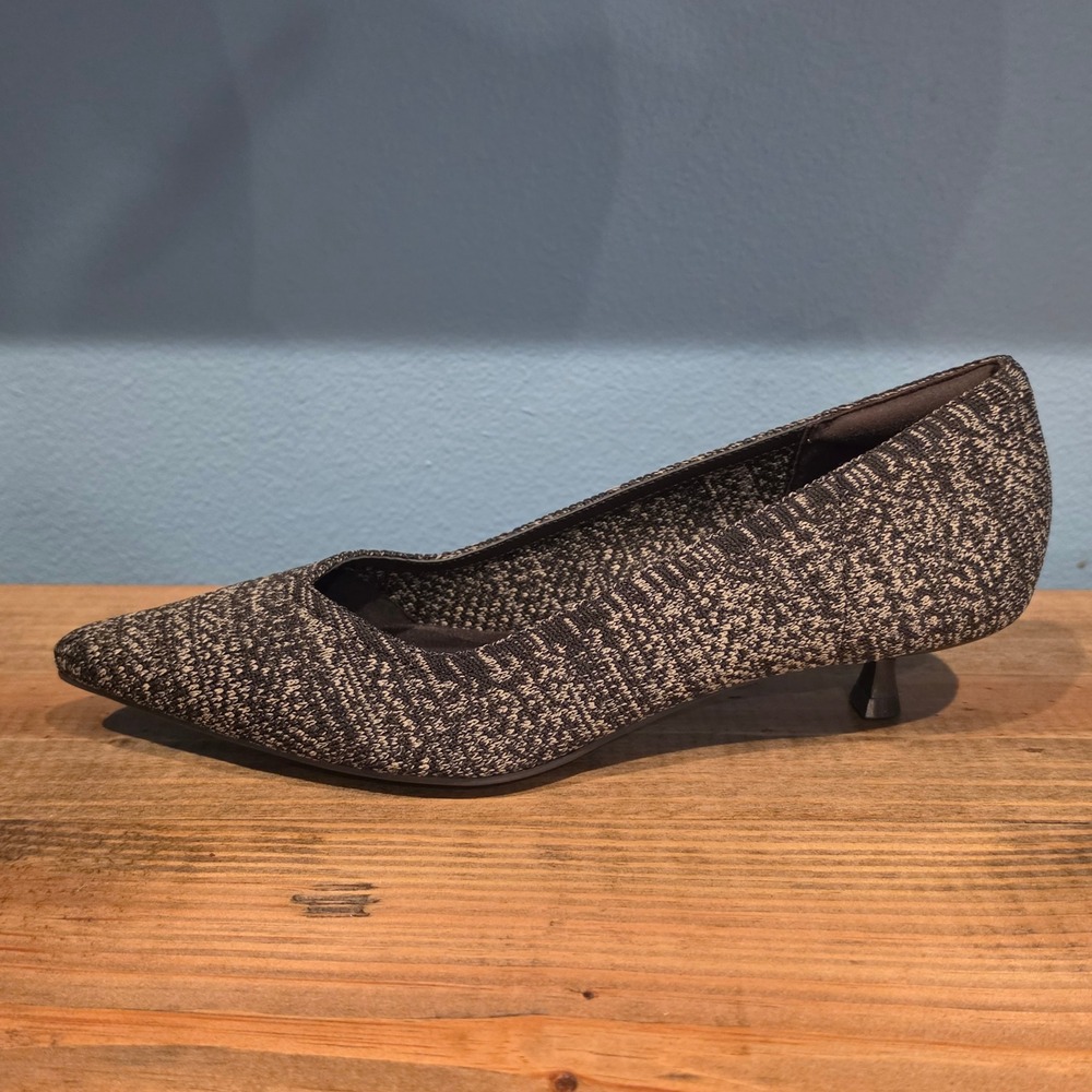 Anne Klein Womens Janette-K Pump Black Tan Marled Knit Kitten Heel Size 9 - Picture 7 of 8
